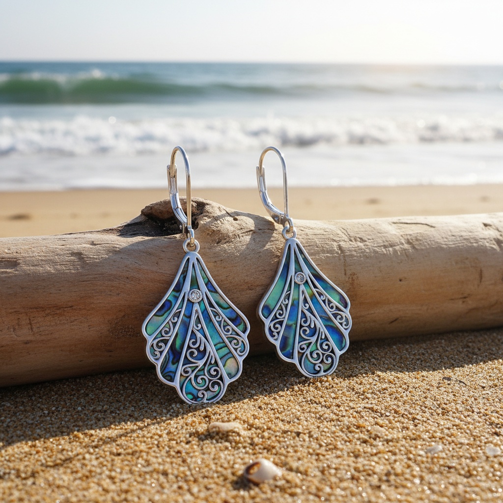 Women's 925 Sterling Silver Abalone Shell Hanging Earrings — Bohemian Style